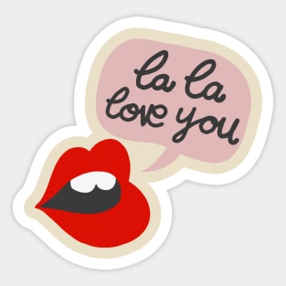 La La Love You - Typographic Design Sticker